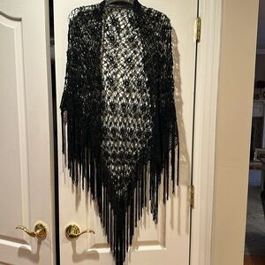 Black Crochet Shawl
